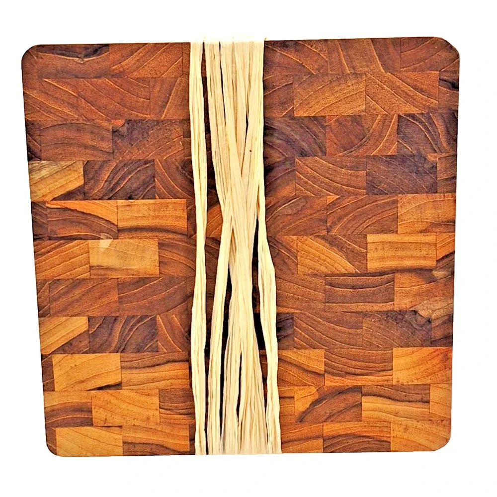 Madeira Teak End Grain Chop Block Cutting Board 8